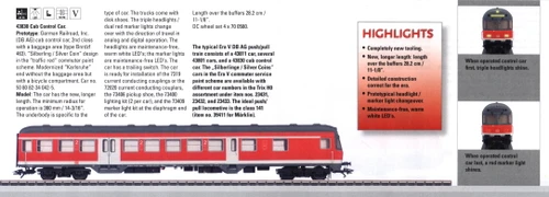 W441-43830  2nd Class Type Bnrdzf 463 Cab Control Car -- German Railroad Inc. (Silver Coins)