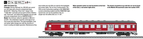 W441-43831  Silberling/Silver Coin Bnrdzf 477 2nd Class Cab Car - 3-Rail - Ready to Run -- German Railroad DB AG #50 80 82-34 324-7 (Era VI; Traffic Red, gray, white)