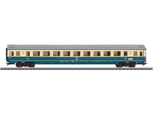W441-43875  Type Bpmz 291.2 2nd Class Coach - 3-Rail - Ready to Run -- German Federal Railroad DB (Era IV 1983, Ocean Blue, ivory)