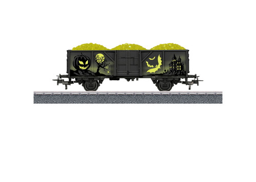 44232 Gondola with Load - 3-Rail - Ready to Run - Start-Up -- Halloween (black,
