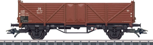 W441-46059  Type Omm 37 Gondola w/Scrap Load - 3-Rail Ready to Run -- German Federal Railroad DB (Era III, Weathered, Boxcar Red)