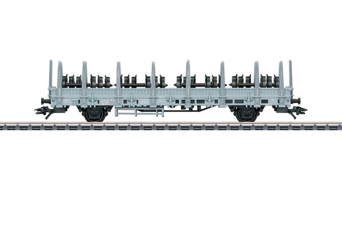 46937 Type Ks Stake Car with Railroad Wheel Load - 3-Rail - Ready to Run -- Swis