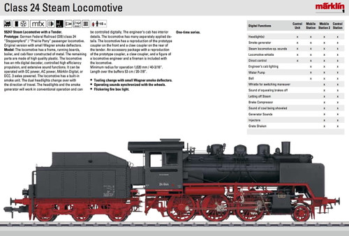 W441-55247  Class 24 2-6-0 Prairie Pony - Sound & Digital/DCC -- German Federal Railway (Era III; black, red)