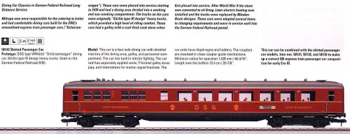 W441-58143  Type WR4¬¨¬®¬¨¬Æ‚Äö√†√∂‚Äö√Ñ¬¢‚Äö√Ñ√∂‚àö‚Ä†‚àö‚àÇ¬¨¬®‚Äö√Ñ¬¢(e) Sch¬¨¬®¬¨¬Æ‚Äö√†√∂‚Äö√Ñ¬¢‚Äö√Ñ√∂‚àö‚Ä†‚àö‚àÇ¬¨¬®‚Äö√Ñ¬¢rzenwagen Diner w/Interior Light - Ready to Run -- German Federal Railroad DB (Era III, Skirted, red)