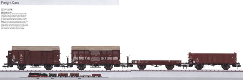 W441-58207  Freight Car Set pkg(4) -- German Federal Railroad (1 each: Gondola, Low Side Car, Stake Car, Boxcar)