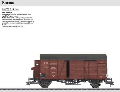W441-58681  Type Grhs 30 Oppeln Boxcar w/Brakeman's Cab - Ready to Run -- German Federal Railroad DB (Era II, Boxcar Red)