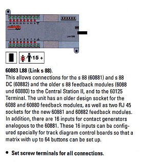 60883 L88 Link for S 88 & Older S 88 (6088/60880) Feedback Modules