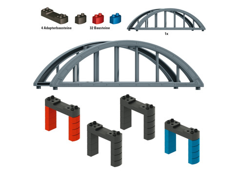 72218 Elevated Railroad Bridge Building Block Set - My World -- Kit - Compatible with Several Brands of Plastic Building Blocks