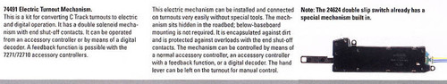 74491 C-Track Digital-Ready Turnout Motor -- Does Not Include Digital Decoder or