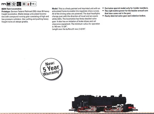88294 Class 96 0-8-8-0 w/Digital - Marklin Insider -- German Federal Railways (DB)