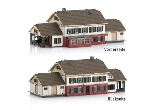 89709 Himmelreich Train Station -- Laser-Cut Card Kit - 6 x 2-1/4 x 2-1/8"  15.2 x 5.8 x 5.3cm