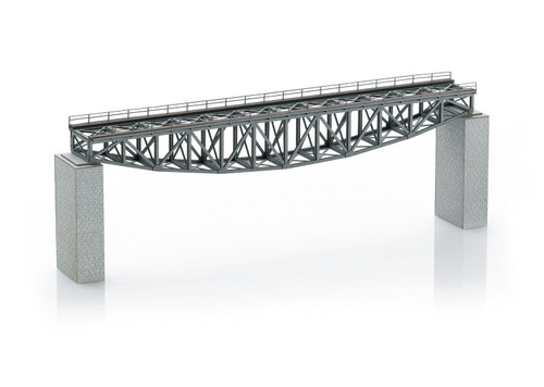 89758 Fish Belly Steel Bridge with Abutments -- Laser-Cut Card Kit - 8-5/8 x 1-1/8 x 1-1/8"  22 x 2.8 x 2.9cm