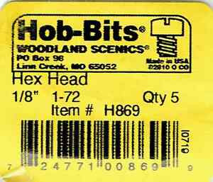 1-72 1/8" Hex Head Machine Screw (5)