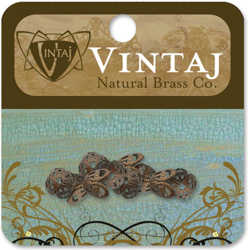 FILIGREE BEAD CAP-NAT BRASS