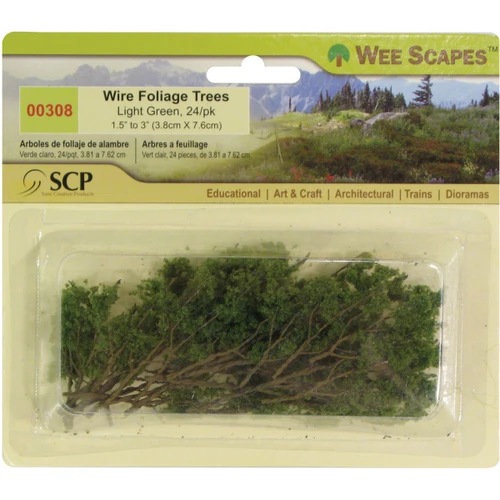 WIRE FOLIAGE TREES-LT GREEN