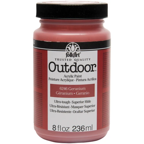 FAO8-6246 FolkArt Outdoor Paint 8oz-Geranium