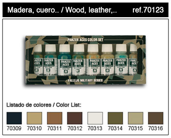 17ml Bottle Panzer Aces Paint Set #2 (8 Colors: #309-316)
