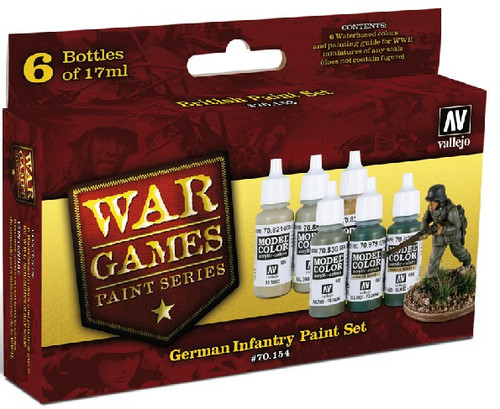 17ml Bottle German Infantry WWII Wargames Paint Set (6 Colors)