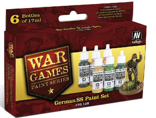17ml Bottle German SS WWII Wargames Paint Set (6 Colors)