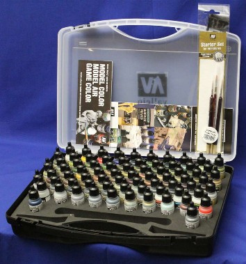 Model Air Paint Set in Plastic Storage Case (72 Colors & Brushes)