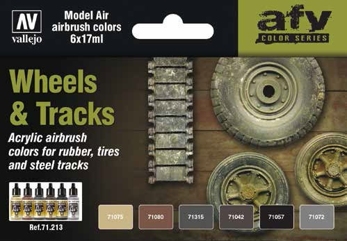 17ml Bottle Wheels & Tracks Model Air Paint Set (6 Colors)