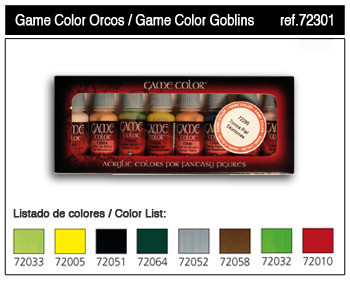 17ml Bottle Orcs & Goblins Game Color Paint Set (8 Colors)