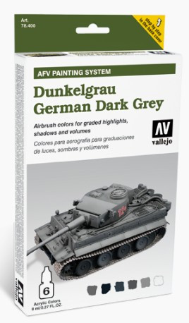 8ml Bottle AFV German Dark Grey AFV Paint Set (6 Colors)