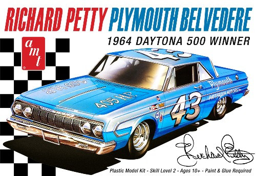 AMT-989  1/25 1964 Plymouth Belvedere Daytona 500 Richard Petty Stock Car