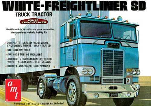 AMT-1004  1/25 White Freightliner Single-Drive Tractor Cab