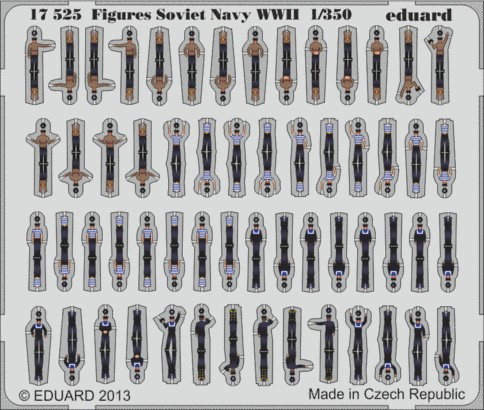 1/350 Ship- WWII Soviet Navy Figures (Painted Self Adhesive)
