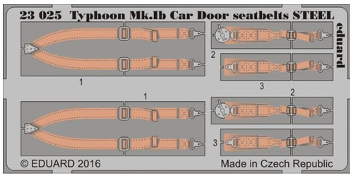 1/24 Aircraft- Seatbelts Typhoon Mk Ib Car Door Steel for ARX (Painted)