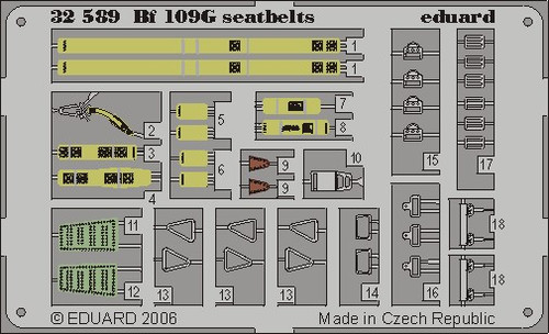 1/32 Aircraft- Seatbelts Bf109G for HSG (Painted)