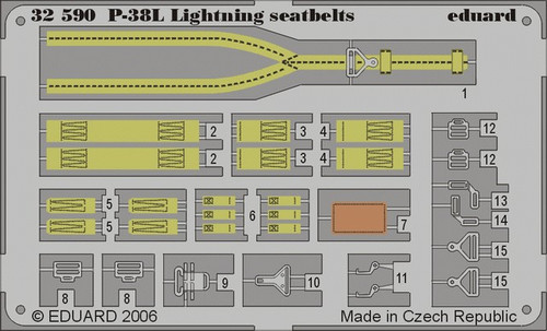 1/32 Aircraft- Seatbelts P38L Lightning for TSM (Painted)