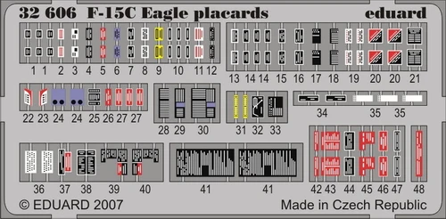 1/32 Aircraft- F15C Eagle Pladcards for TAM (Painted Self Adhesive)