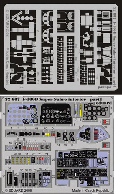 1/32 Aircraft- F100D Super Sabre Interior for TSM (Painted Self Adhesive)