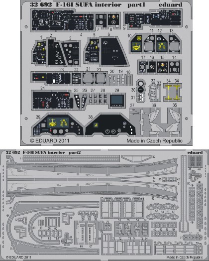 1/32 Aircraft- F16I Sufa Interior for ACY (Painted Self Adhesive)
