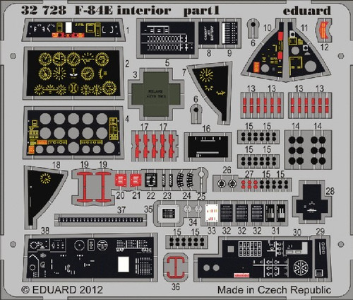 1/32 Aircraft- F84E Interior for HBO (Painted Self Adhesive)