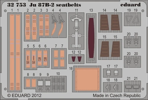 1/32 Aircraft- Seatbelts Ju87B2 for TSM (Painted)