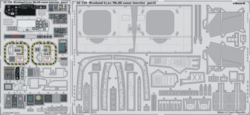 1/32 Aircraft- Lynx Mk 88 Sonar Interior for RVL (Painted Self Adhesive)