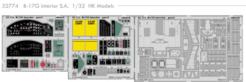 1/32 Aircraft- B17G Interior for HKM (Painted Self Adhesive)