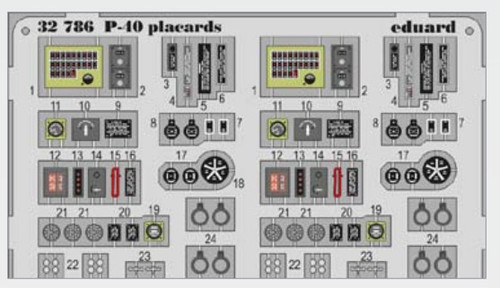 1/32 Aircraft- P40 Placards (Painted)