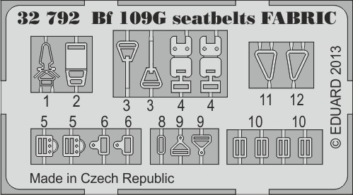 1/32 Aircraft- Seatbelts Fabric Type Bf109G for RVL (Painted)