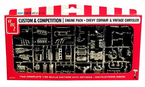 AMT-PP10  1/25 1/25 Chevy, Corvair & Vintage Chrysler Chrome-Plated Engine Pack