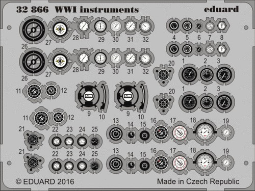 1/32 Aircraft- WWI Instruments (Painted)