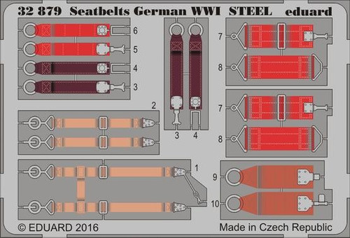 1/32 Aircraft- Seatbelts German Steel WWI (Painted)