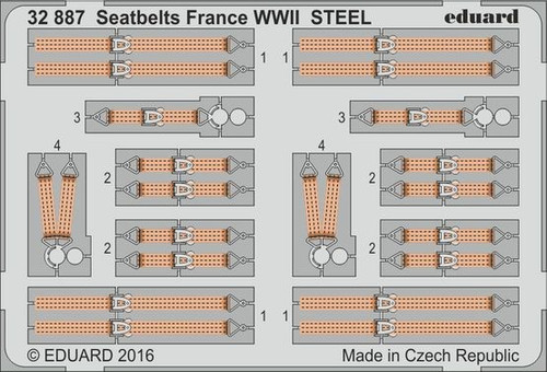 1/32 Aircraft- Seatbelts France Steel WWII (Painted)