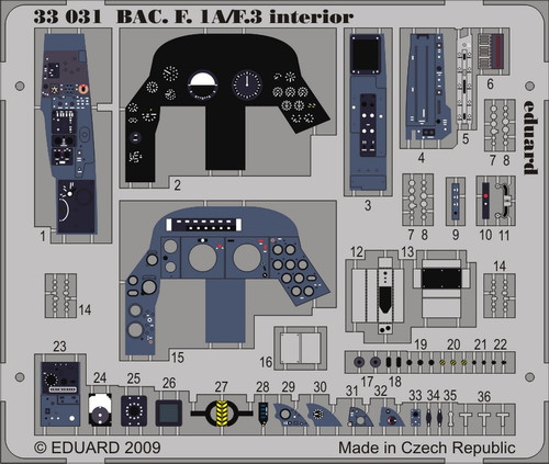1/32 Aircraft- BAE F1A/F3 Interior for TSM (Painted Self Adhesive) (D)