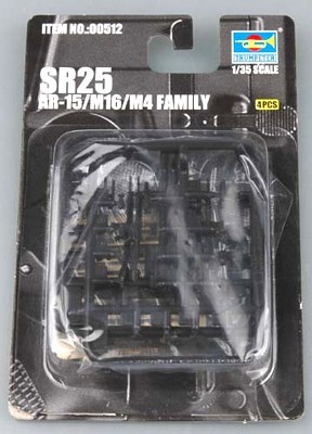 1/35 AR15/M16/M4 Family SR25 Machine Guns (4) (D)