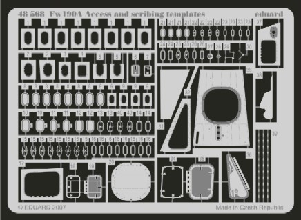 1/48 Aircraft- Fw190 Scribing Templates & Acc for EDU (D)