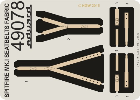 1/48 Aircraft- Seatbelts Fabric-Type Spitfire Mk I for ARX (Painted)